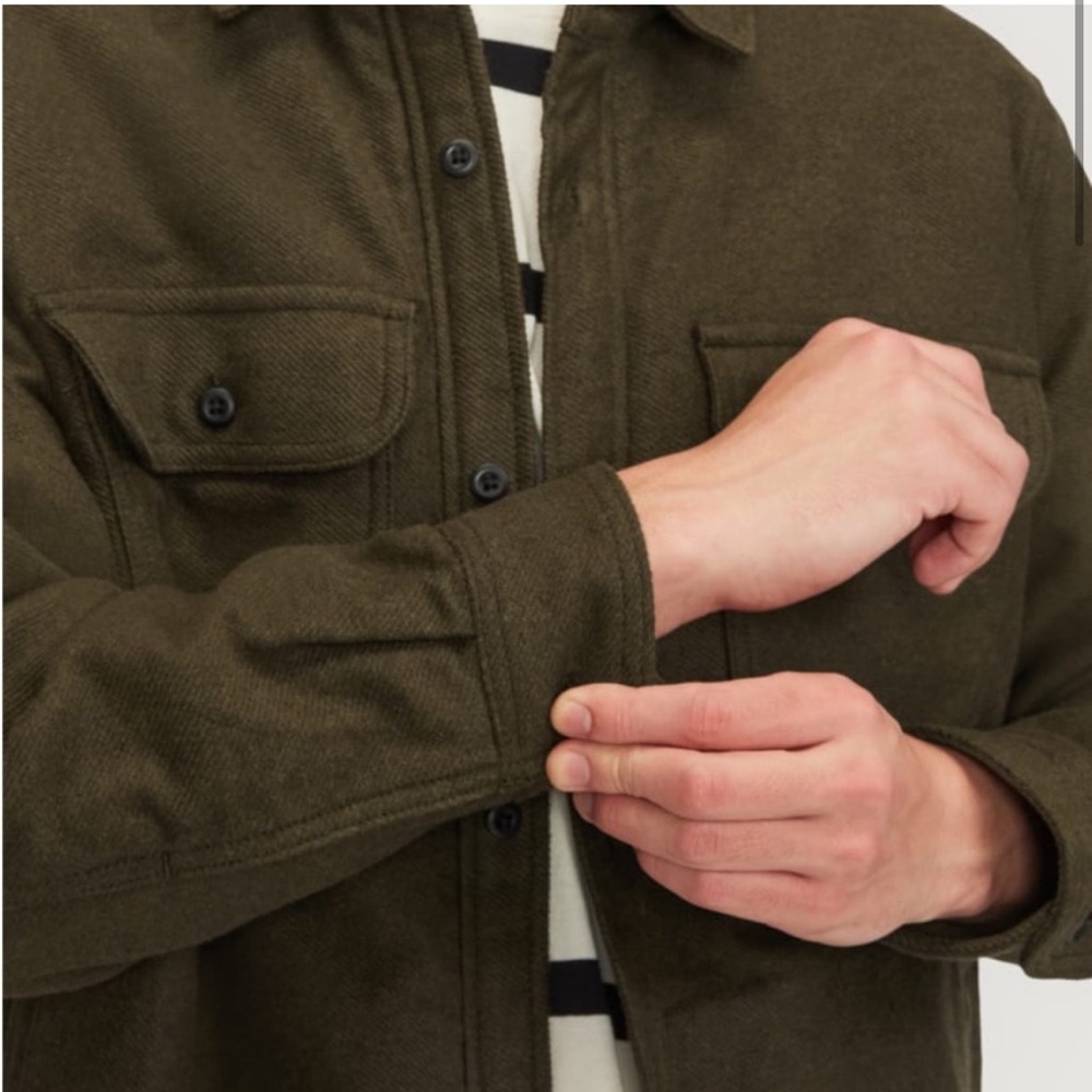 Everlane ReNew Fleece Lined Overshirt XXL Green Heavyweight Jacket NWT - Picture 12 of 12